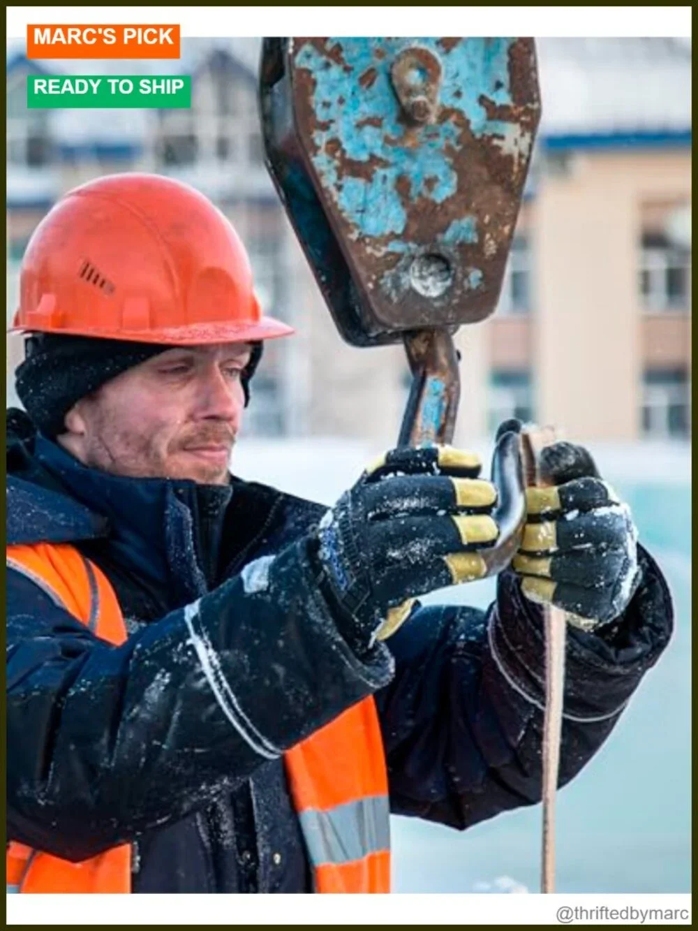 Waterproof Winter Work Glove with 3M Lining, Leather Palm Touchscreen Impact
